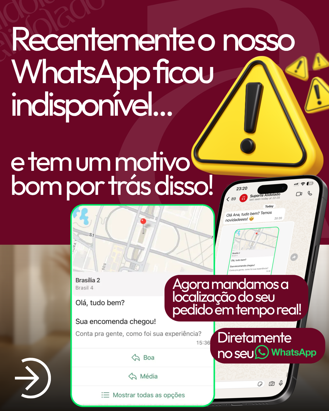 Nosso WhatsApp ficou fora do ar… mas por um ótimo motivo!