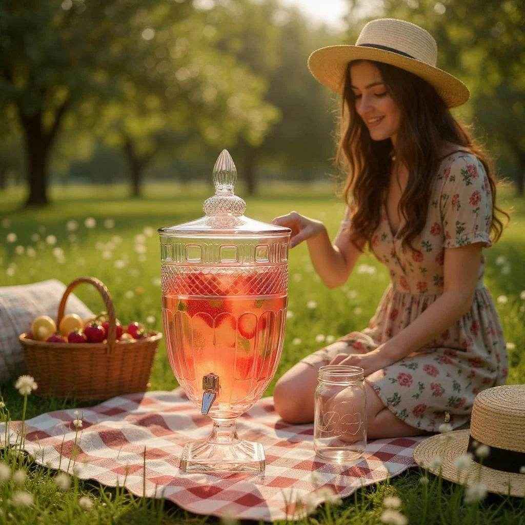 Suqueira de Vidro com Dispenser – 3L, Cor Transparente, 1 peça - Alidolado