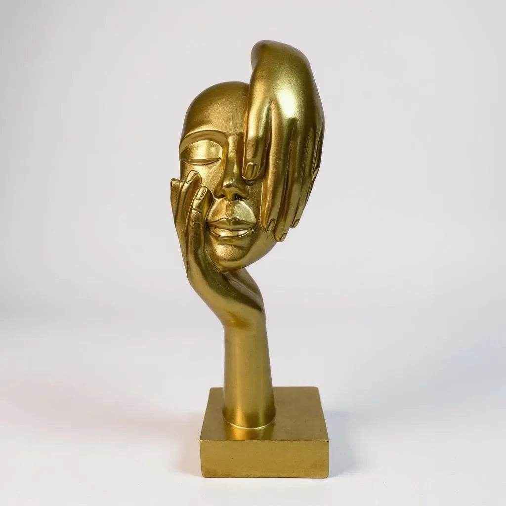 Escultura de Resina Silêncio Dourado Alidolado - Alidolado