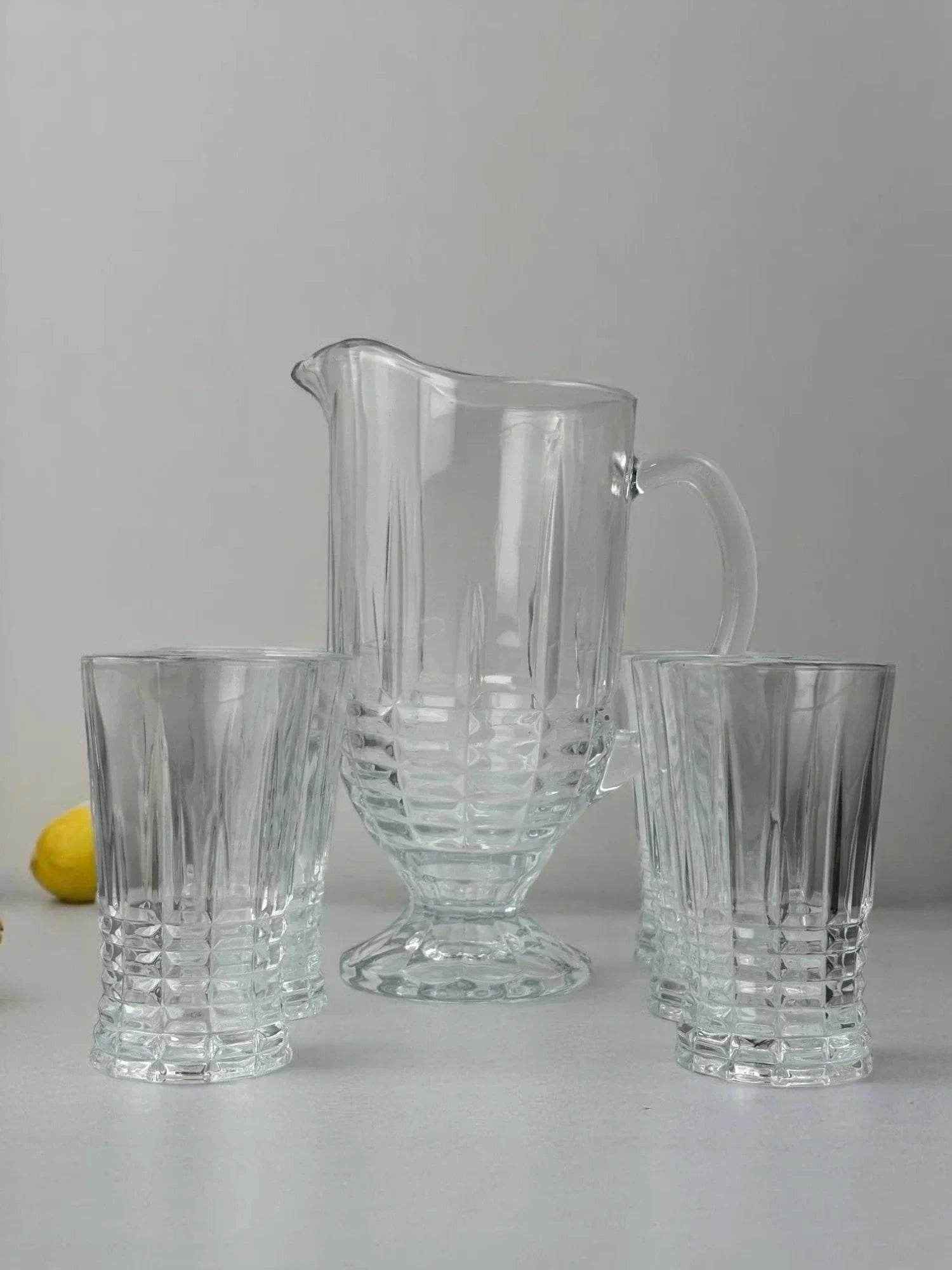 Conjunto de Jarra com Copos de Vidro 370ml 7 Peças Alidolado - Alidolado