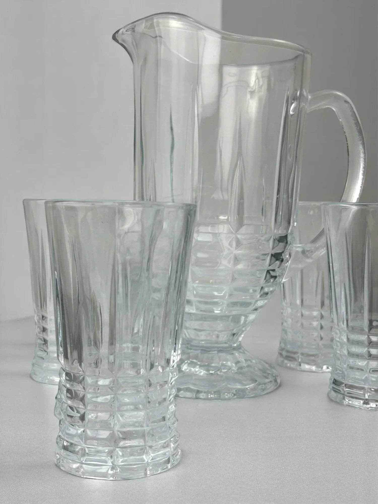 Conjunto de Jarra com Copos de Vidro 370ml 7 Peças Alidolado - Alidolado