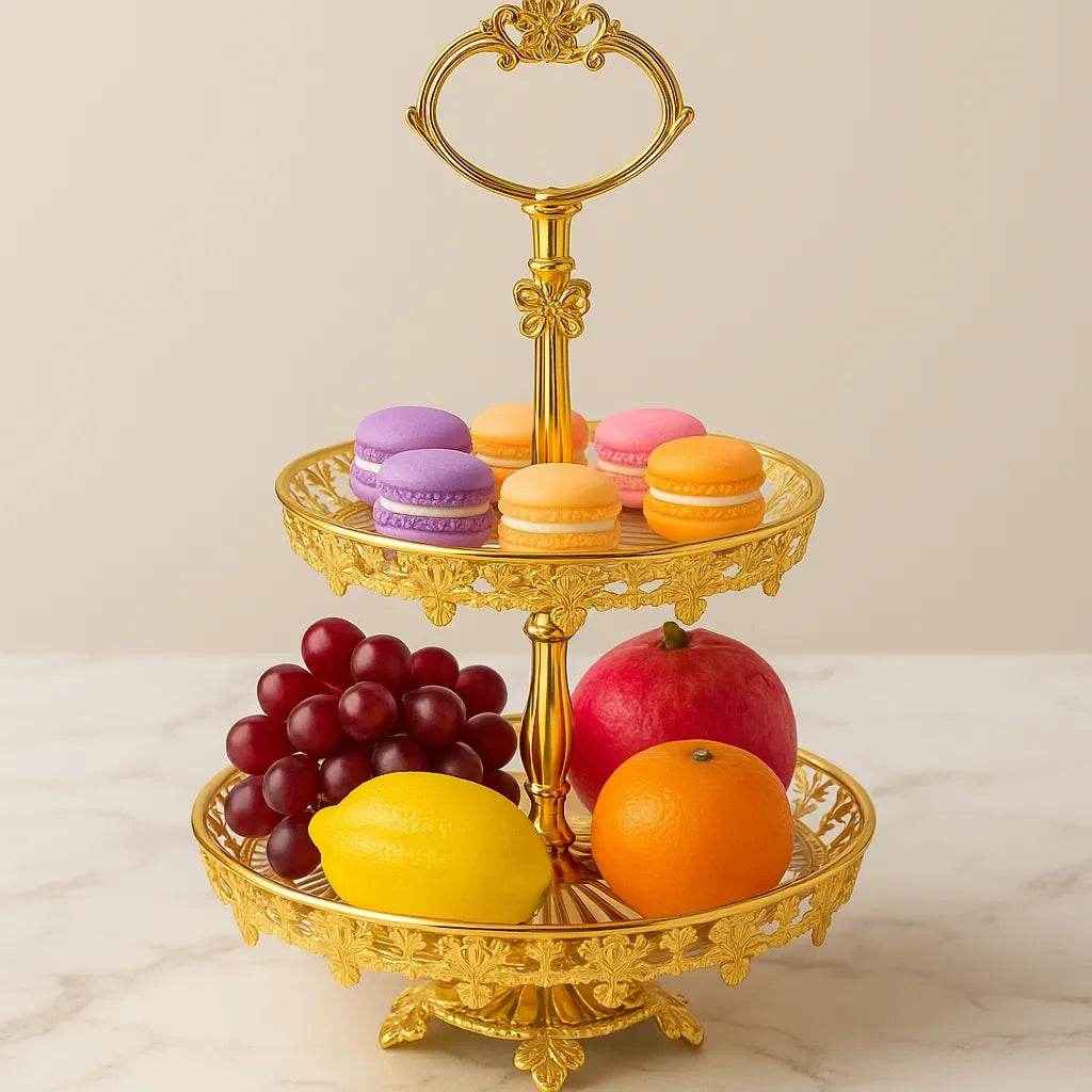 Centro de Mesa Decorativo em Vidro Dourado Alidolado