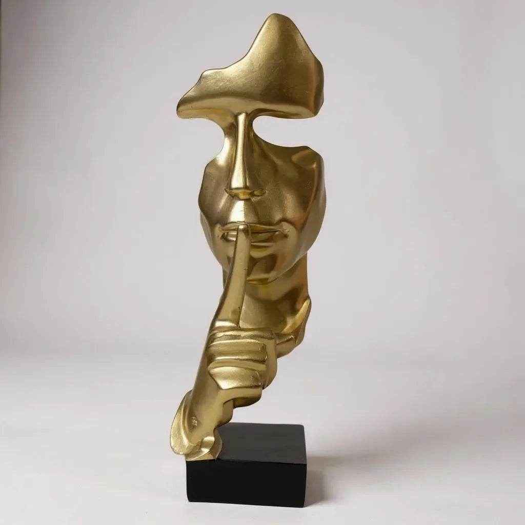 Escultura de Resina Silêncio Dourado Alidolado - Alidolado