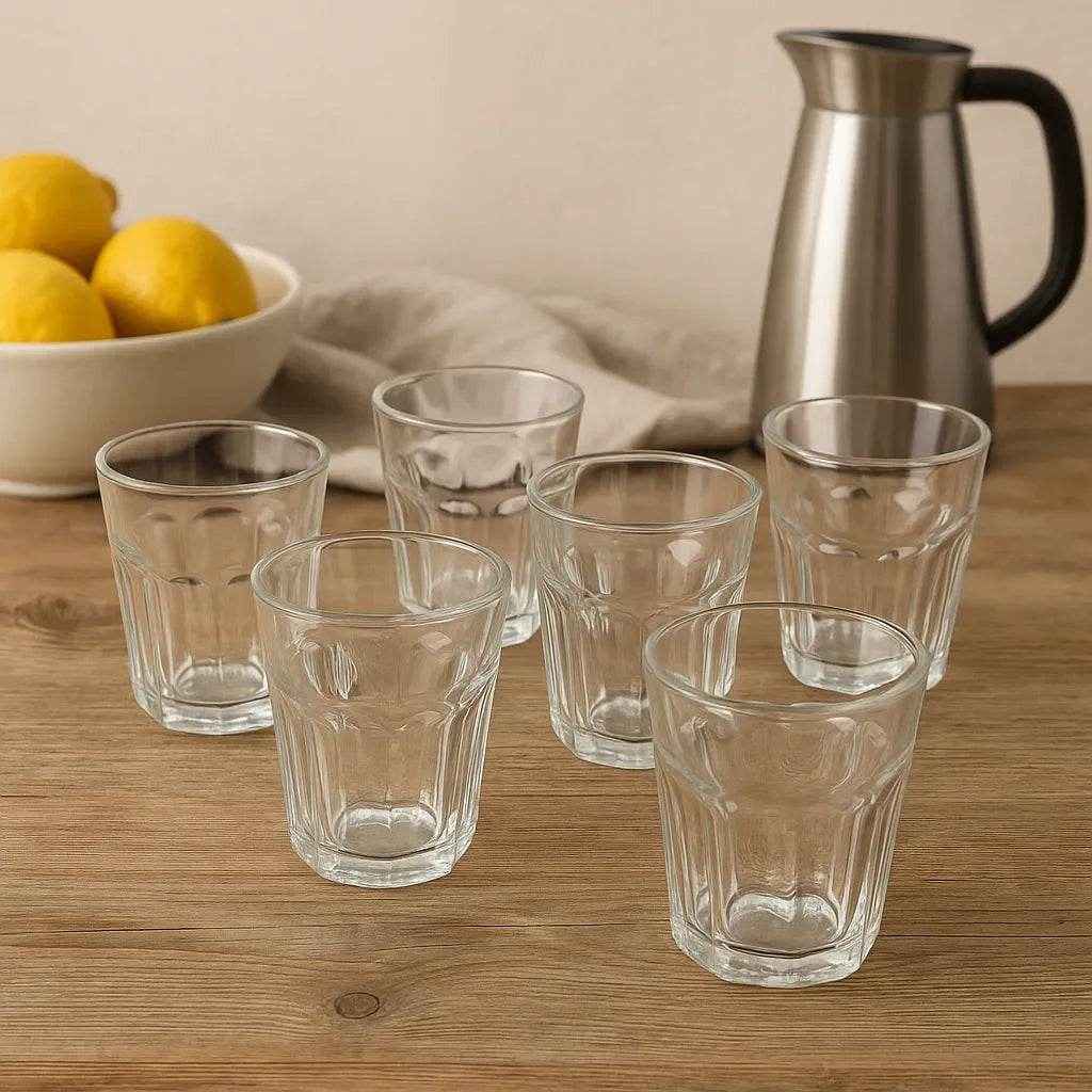 Conjunto de Copos de Vidro 300ml Design Sleek 6 Peças Alidolado - Alidolado