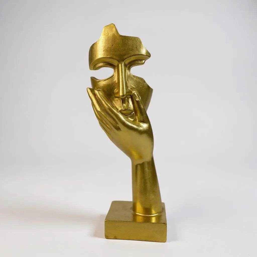Escultura de Resina Silêncio Dourado Alidolado - Alidolado