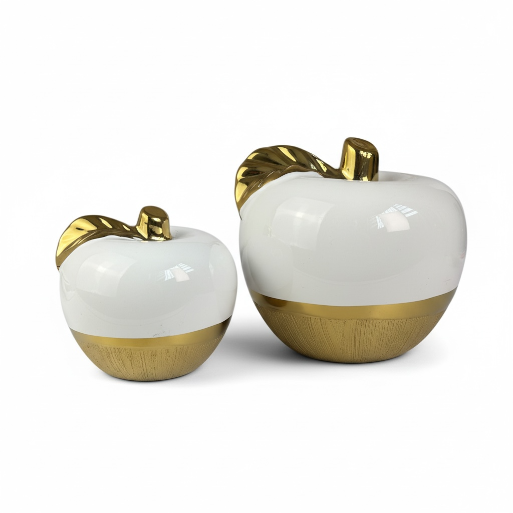 Conjunto de Escultura de Cerâmica Maçãs Decorativas