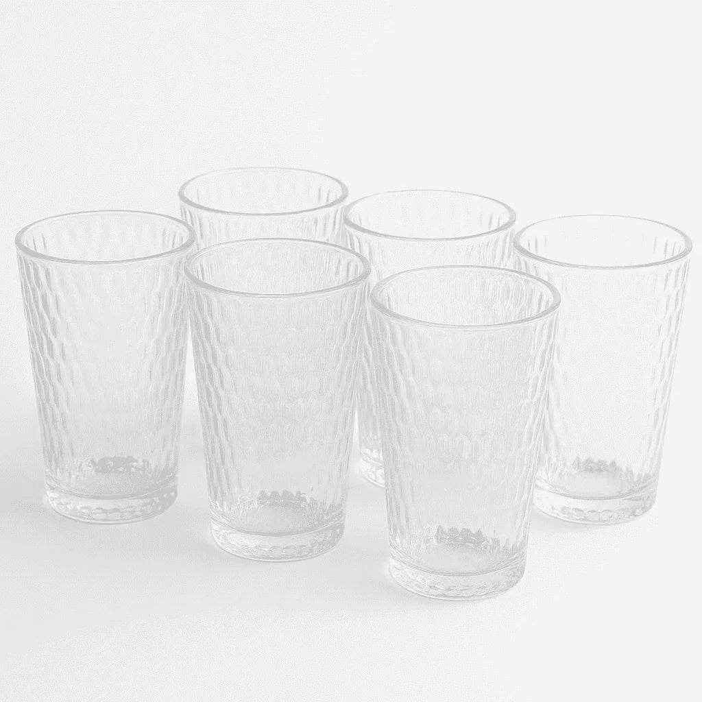 Conjunto de Copos com Relevo Elegante 330ml 6 Peças Alidolado