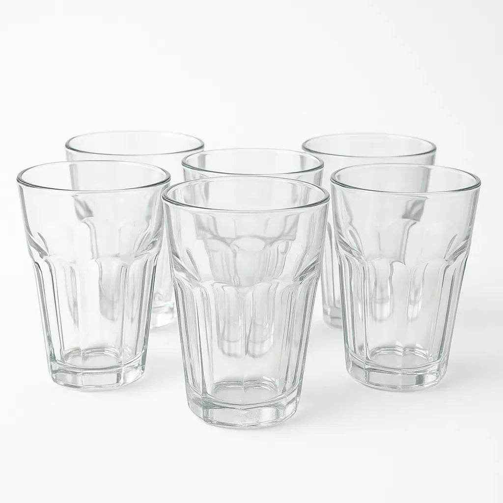 Conjunto de Copos de Vidro 300ml Design Sleek 6 Peças Alidolado - Alidolado