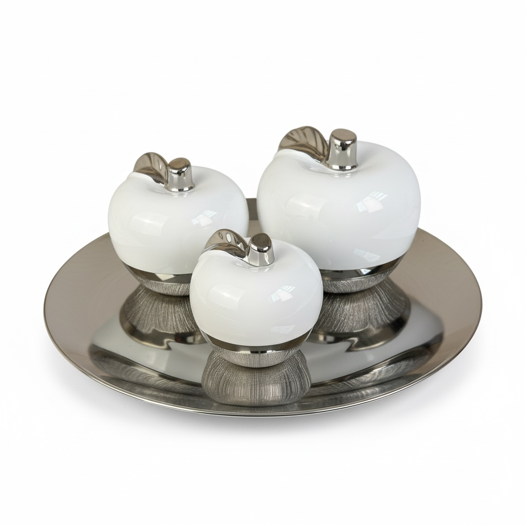 Conjunto de Escultura de Cerâmica Maçãs Decorativas