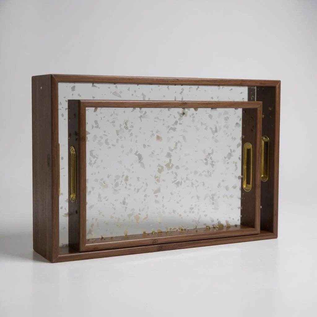 Bandeja Decorativa de Bambu Dourada Alidolado - Alidolado