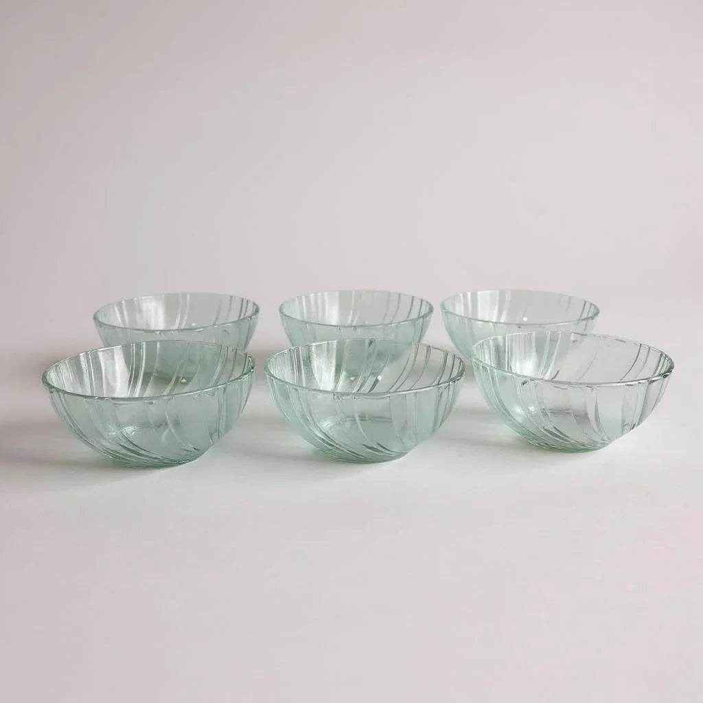 Kit de Tigelas de Vidro Transparente – 6 Peças Decorativas