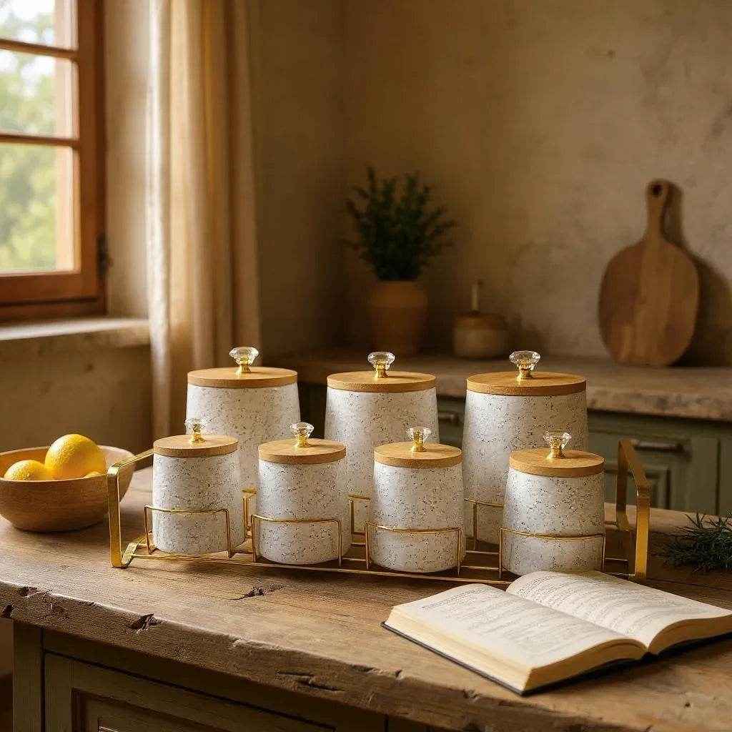 Conjunto de Cerâmica Azul com Bandeja de Madeira Alidolado - Alidolado