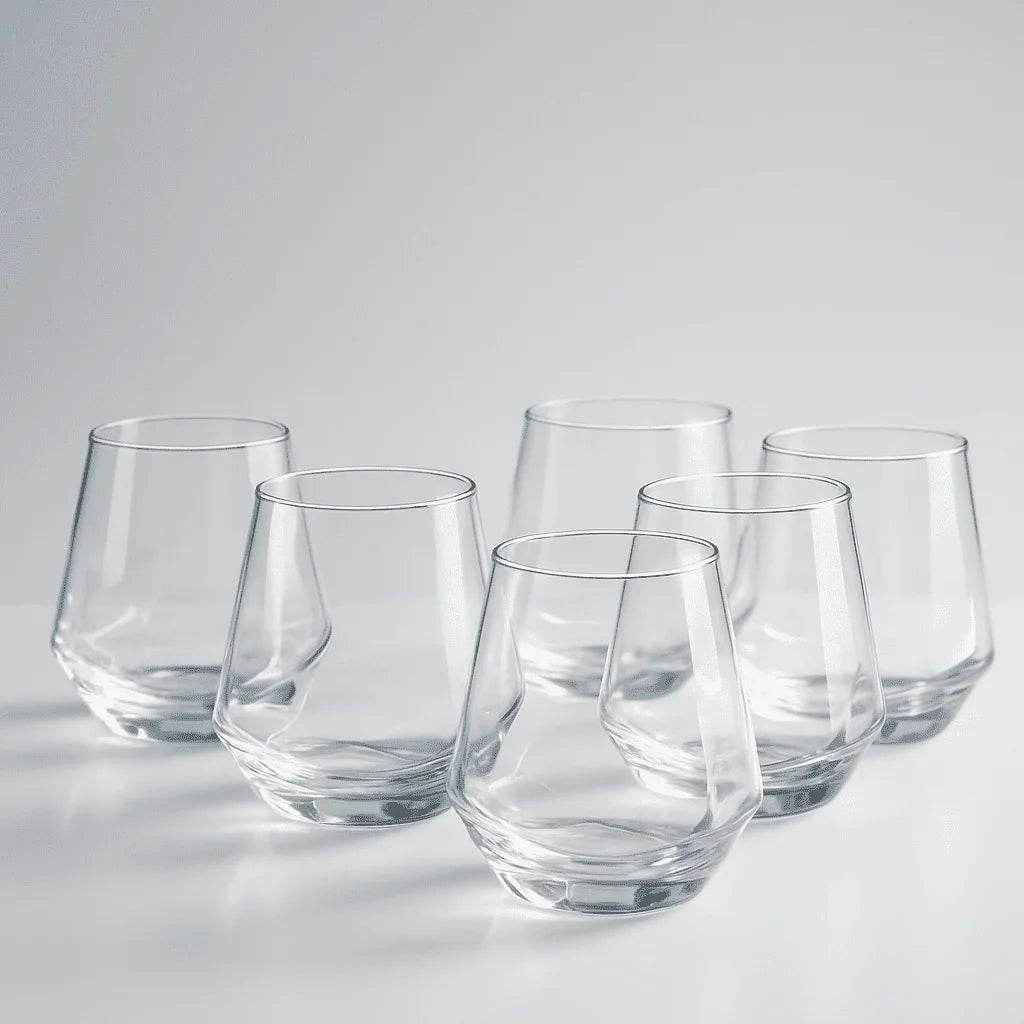 Conjunto de Copos de Vidro Design Geométrico 310ml 6 Peças Alidolado