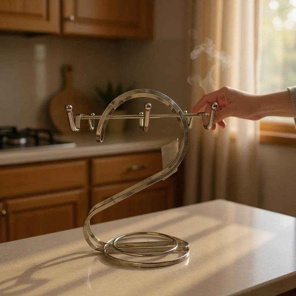 Suporte para Xícaras em Metal – Cor Cromado, 1 unidade - Alidolado