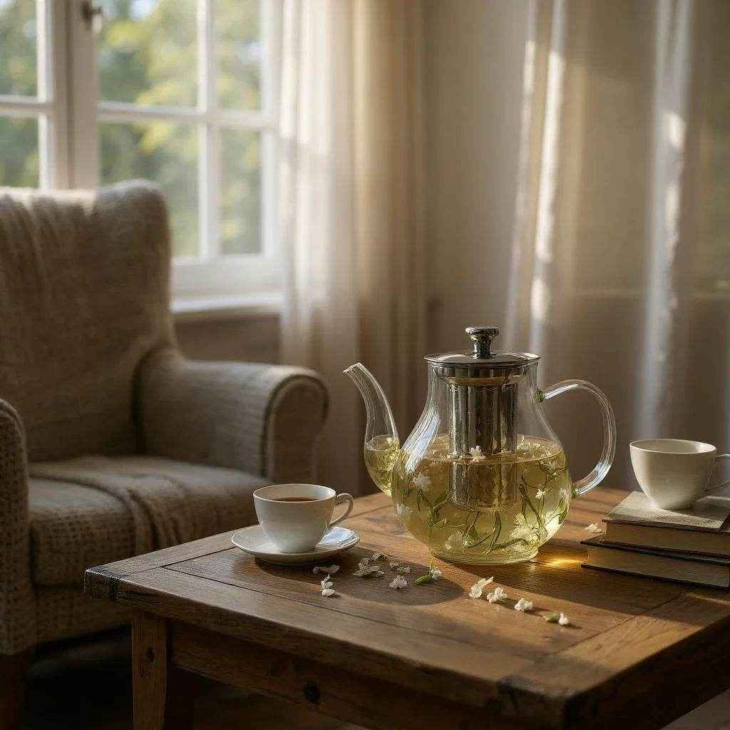 Chaleira de Vidro com Infusor Inox e Alça Decorada - Alidolado