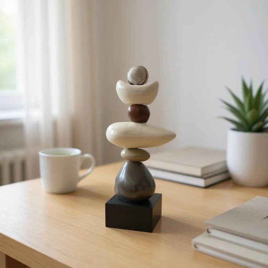 Escultura de Resina Equilíbrio Geométrico Alidolado - Alidolado