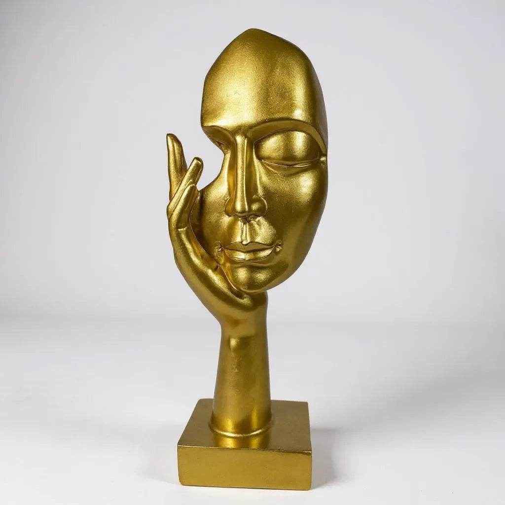 Escultura de Resina Silêncio Dourado Alidolado - Alidolado