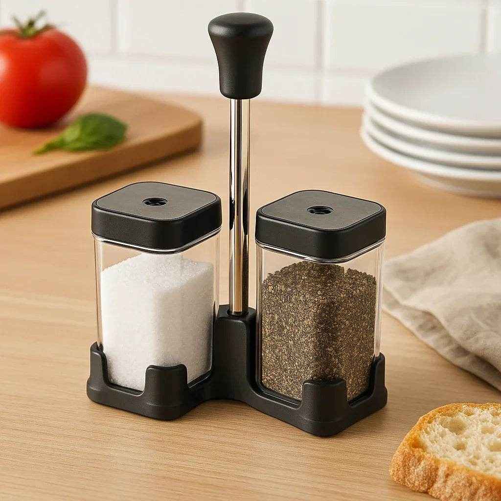 Conjunto de Saleiro e Pimenteiro com Suporte Alidolado - Alidolado