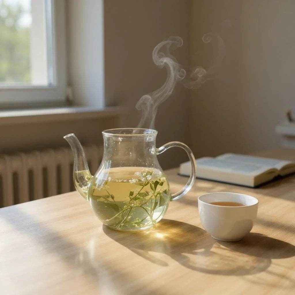 Chaleira de Vidro com Infusor Inox e Alça Decorada - Alidolado