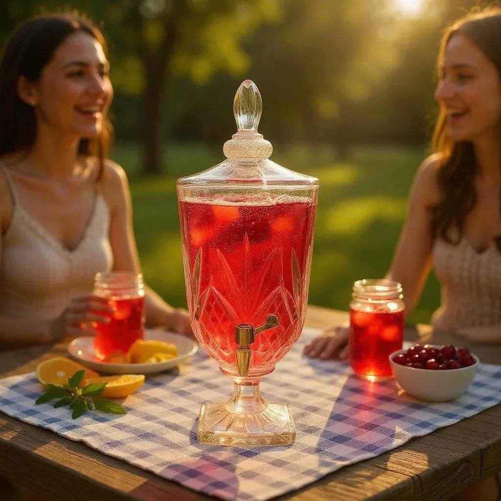 Suqueira de Vidro com Dispenser – 5L, Cor Transparente, 1 peça - Alidolado