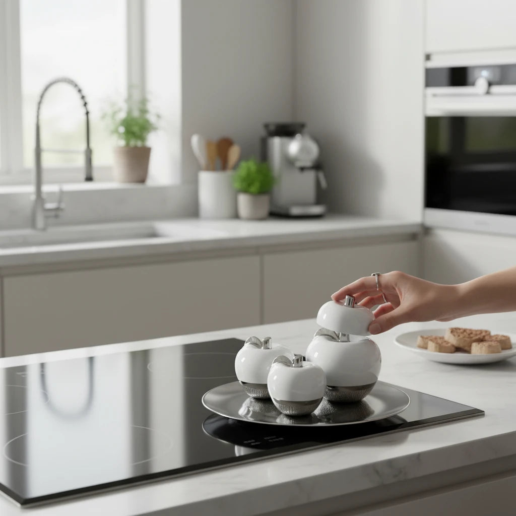 Conjunto de Escultura de Cerâmica Maçãs Decorativas