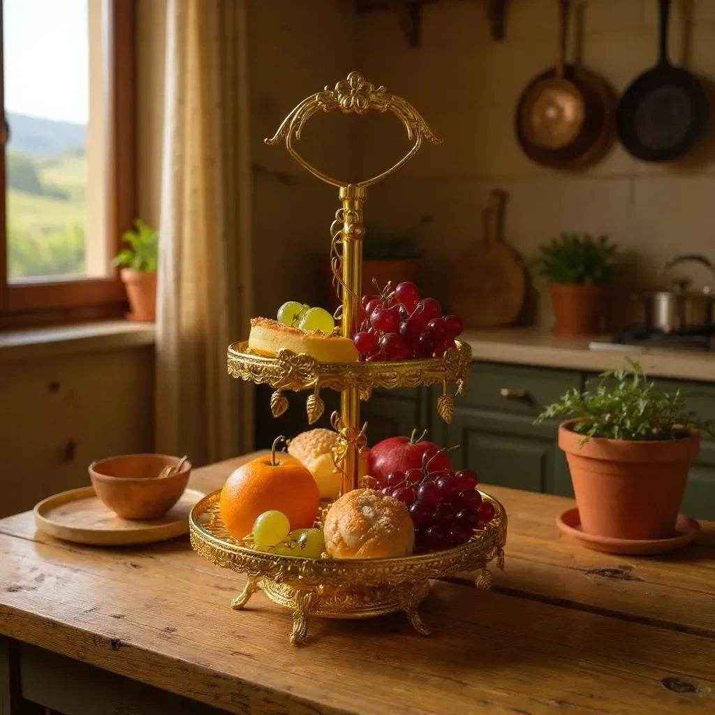 Centro de Mesa Decorativo em Vidro Dourado Alidolado - Alidolado