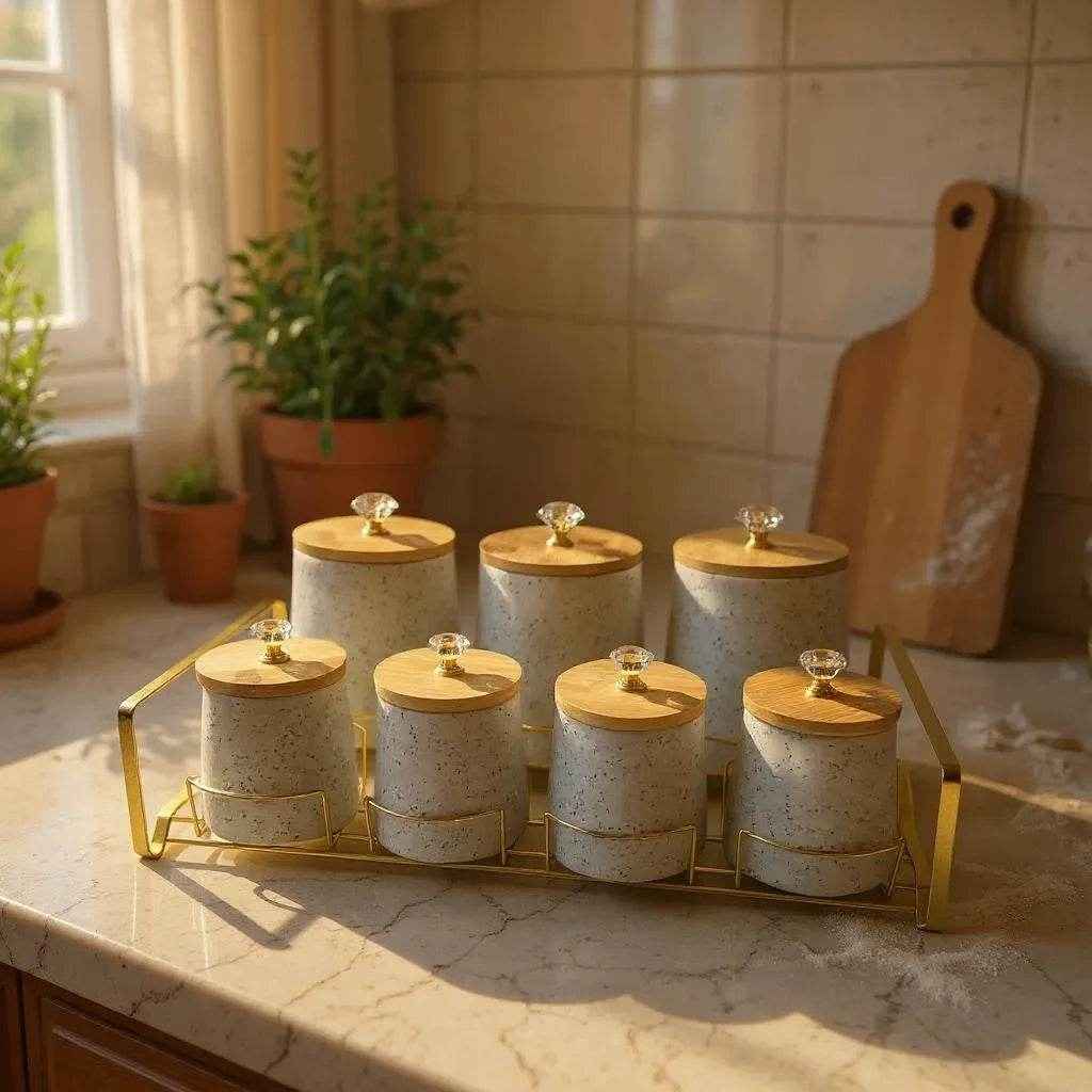 Conjunto de Cerâmica Azul com Bandeja de Madeira Alidolado - Alidolado