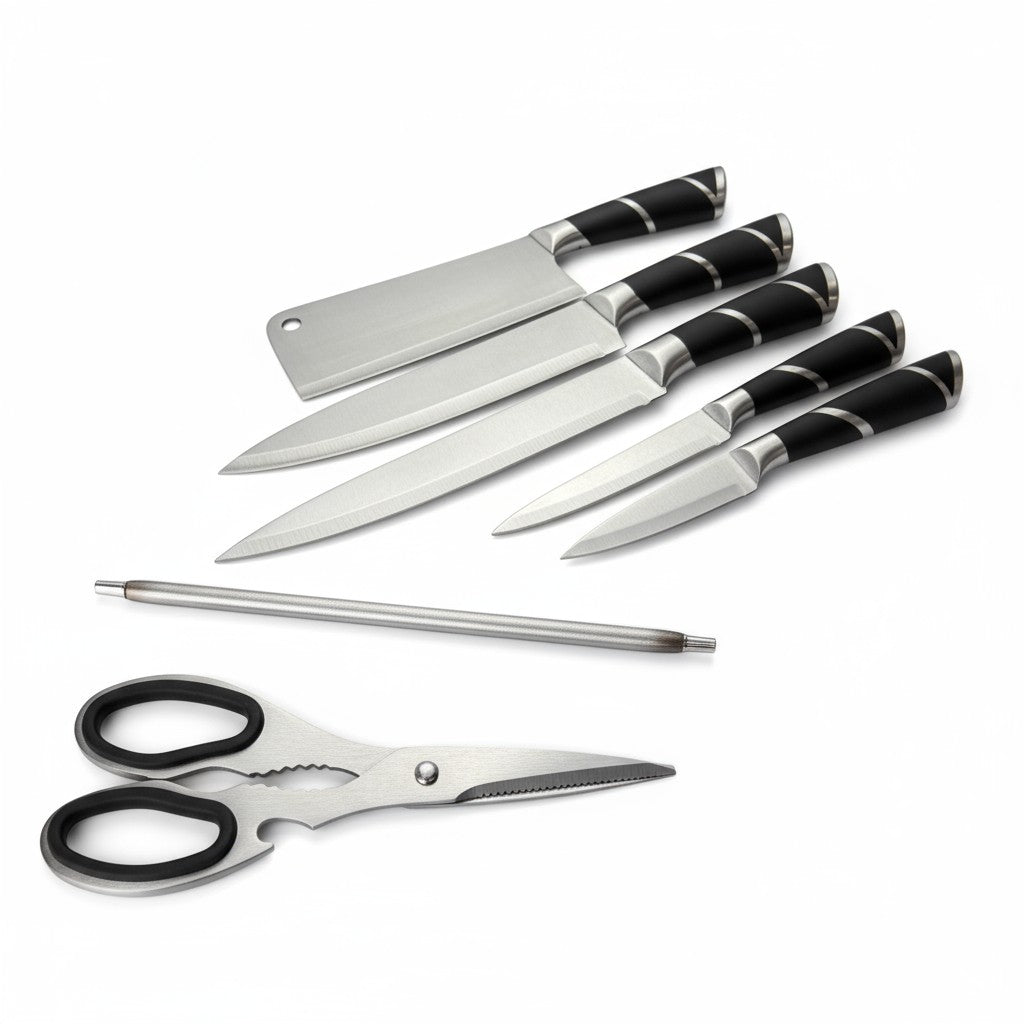 Faqueiro Profissional Cabo Preto Decorado Giratório Alidolado