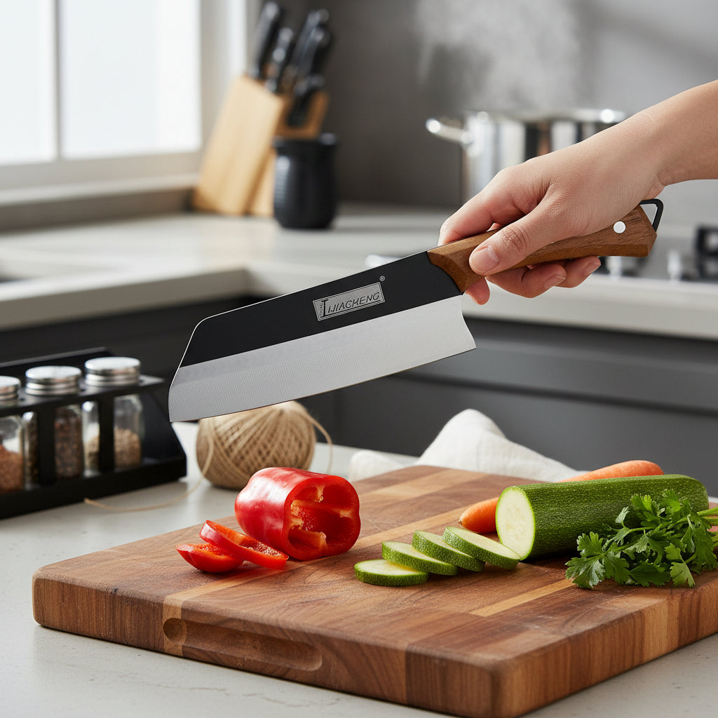 Faca de Cozinha WE-073 com Cabo Estilo Madeira - F-140A