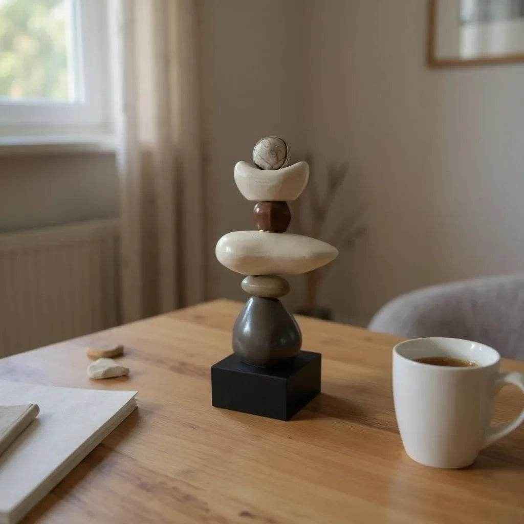 Escultura de Resina Equilíbrio Geométrico Alidolado - Alidolado