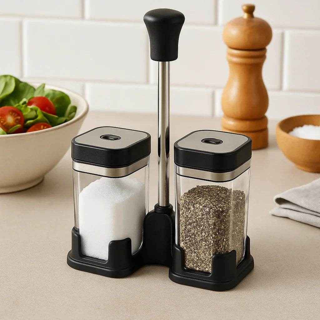 Conjunto de Saleiro e Pimenteiro com Suporte Alidolado - Alidolado