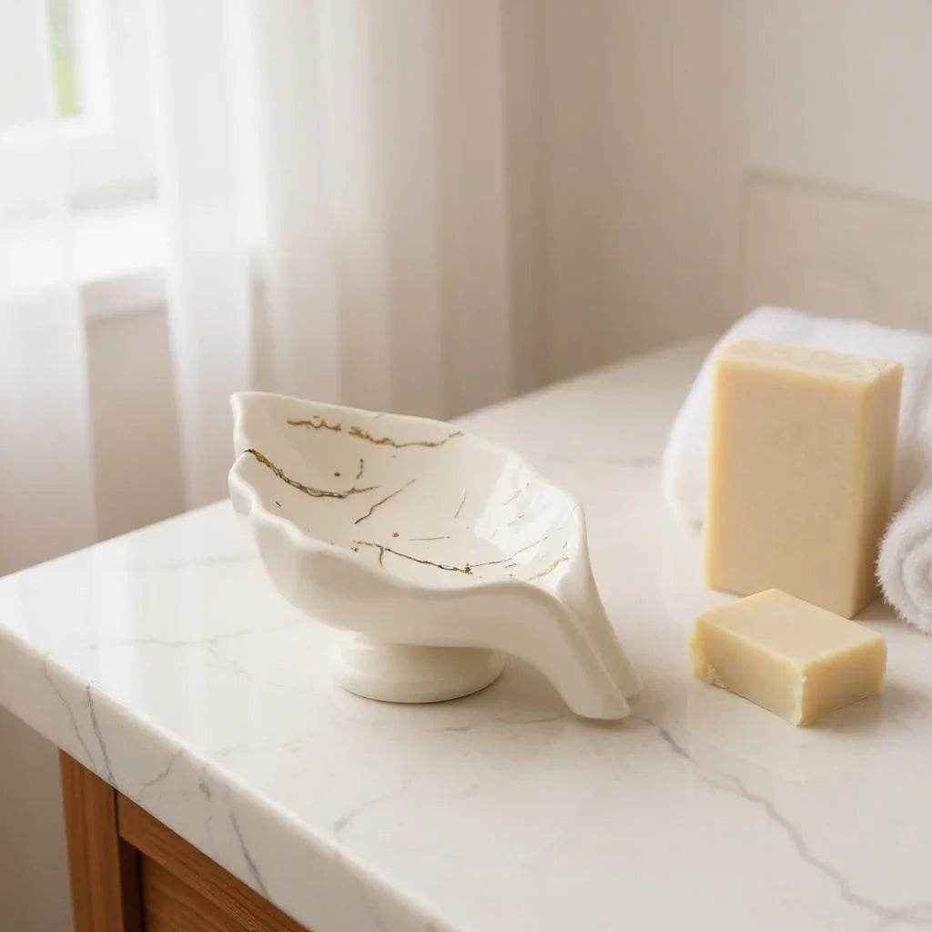 Dispenser de Sabonete Cerâmica Branco Elegance Alidolado - Alidolado