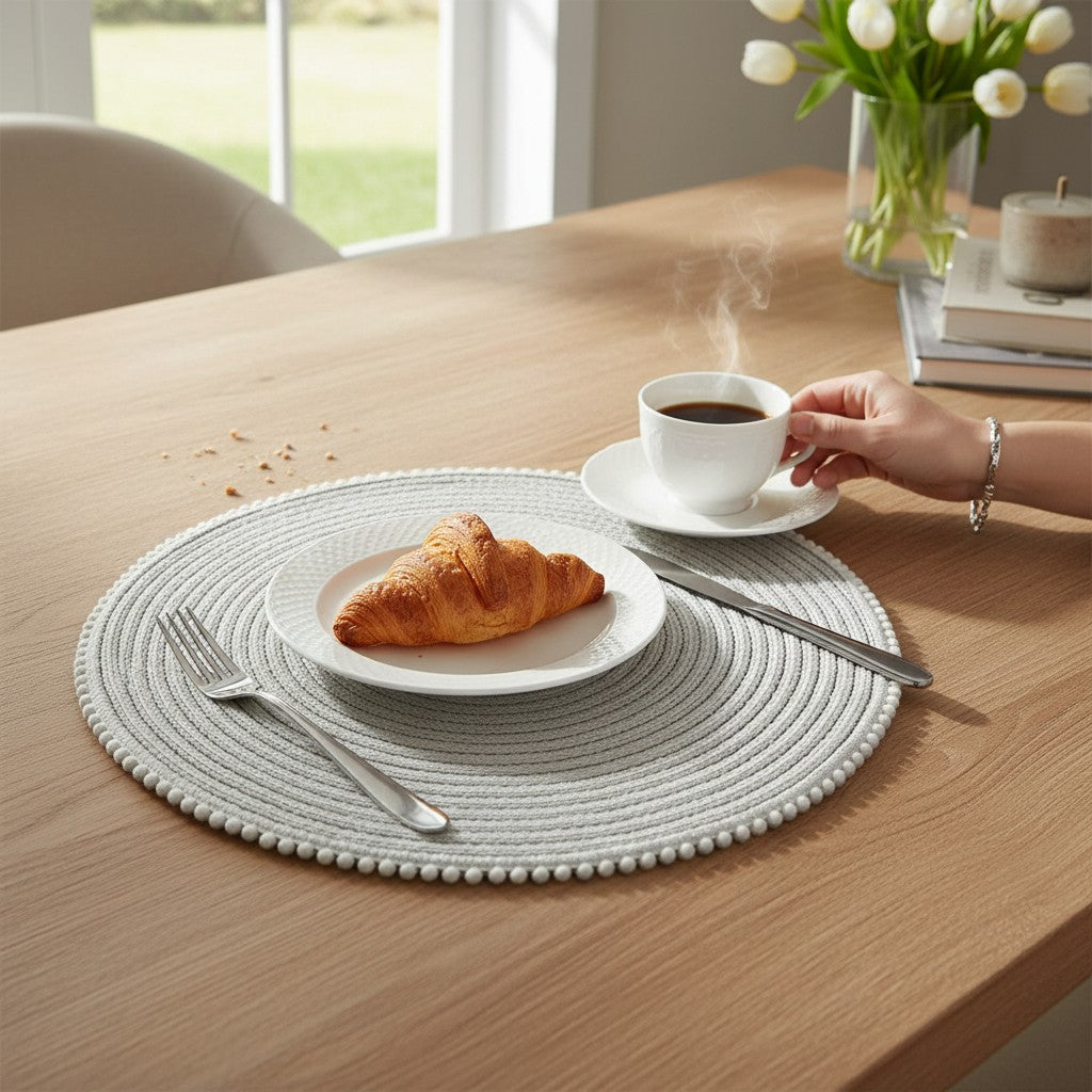 Jogo Americano Fio de Algodão Textura Natural Alidolado