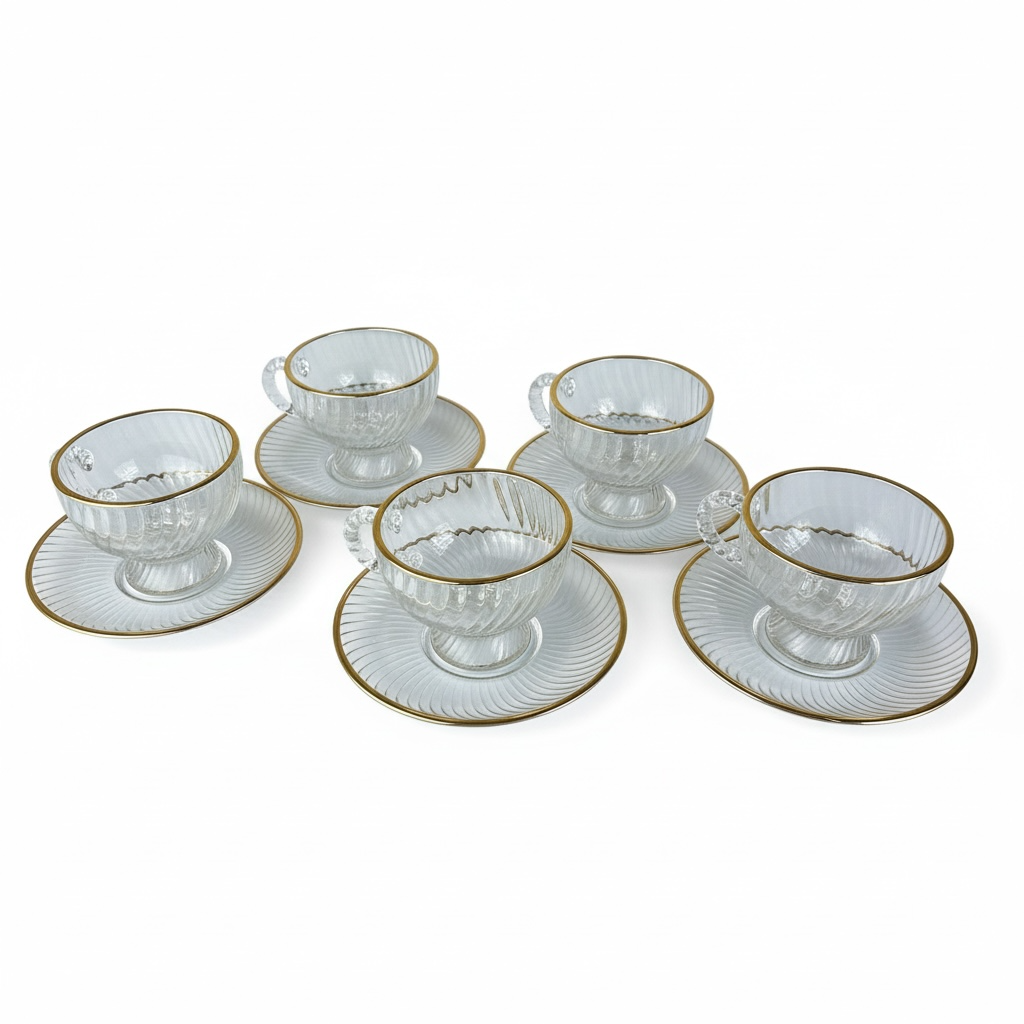 Xícara de Café Vidro Dourado 230ml