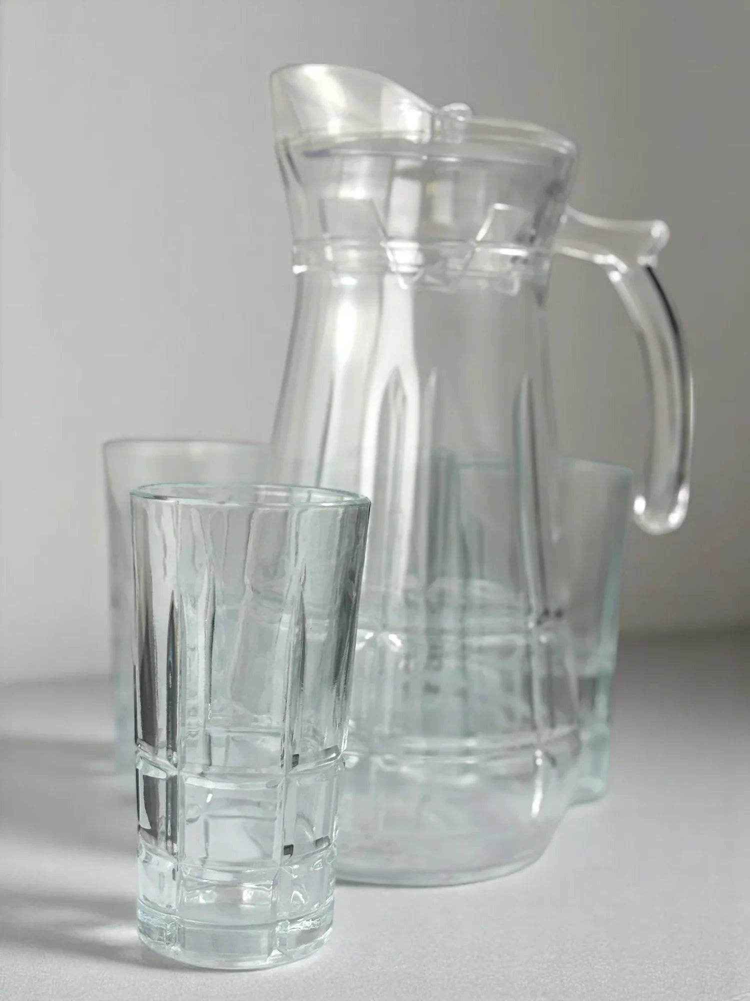 Jarra de Vidro com 6 Copos 370ml Kit Completo Alidolado - Alidolado