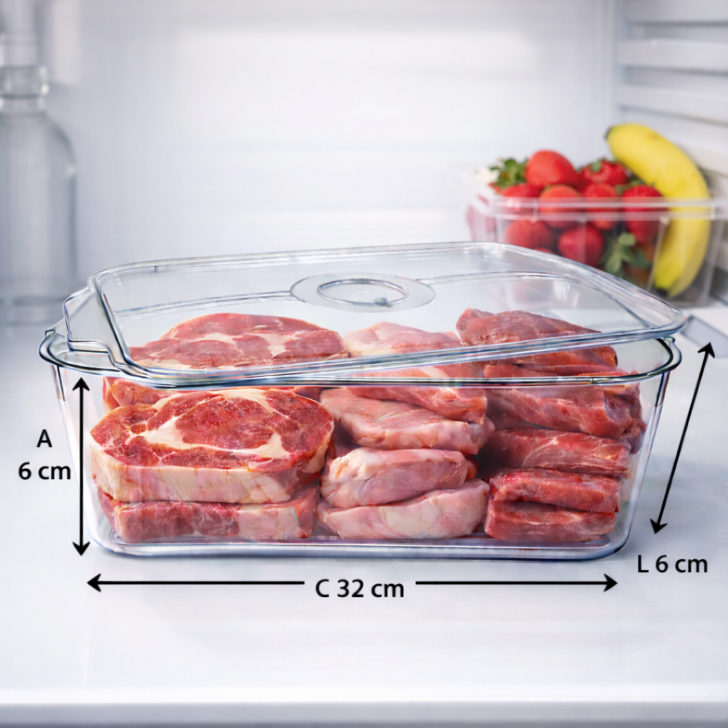 Caixa Organizadora de Carne com Tampa