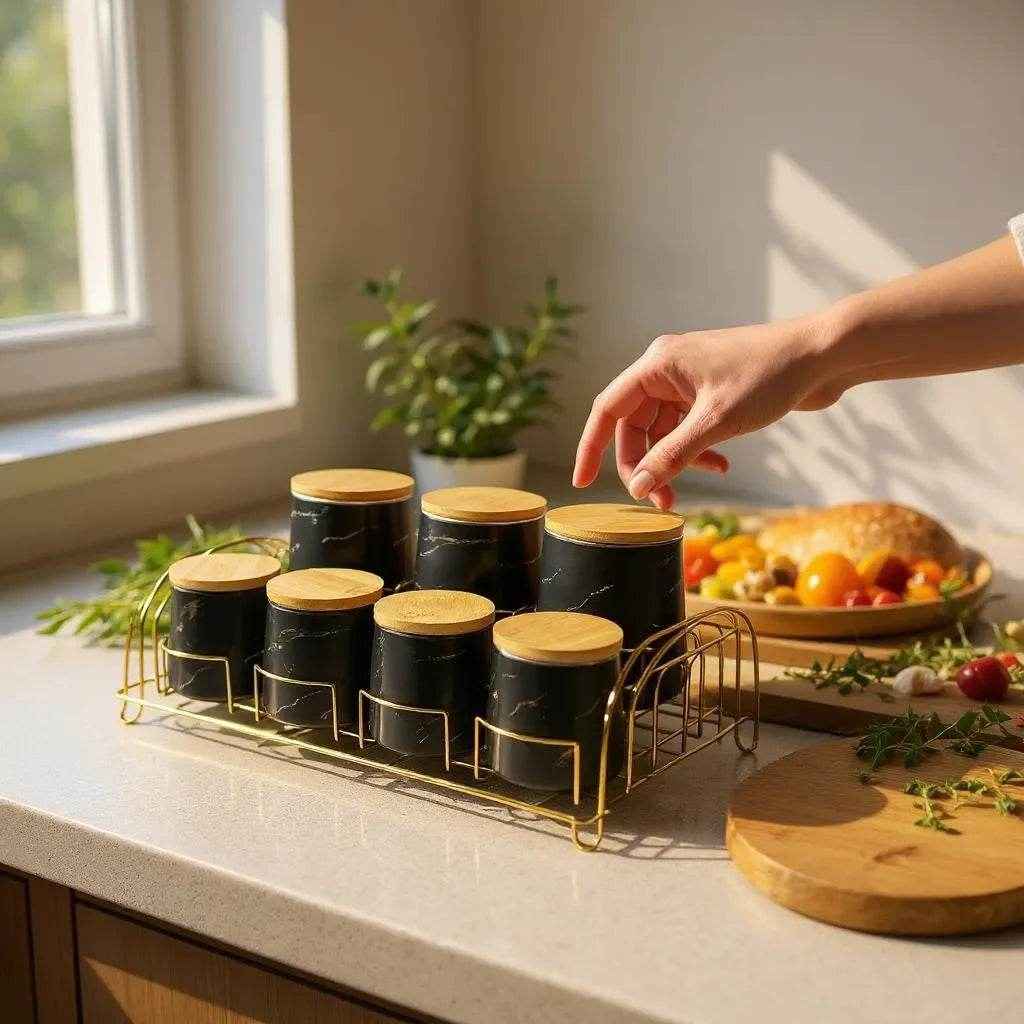 Conjunto de Cerâmica Branco com Tampas e Bandeja Alidolado - Alidolado