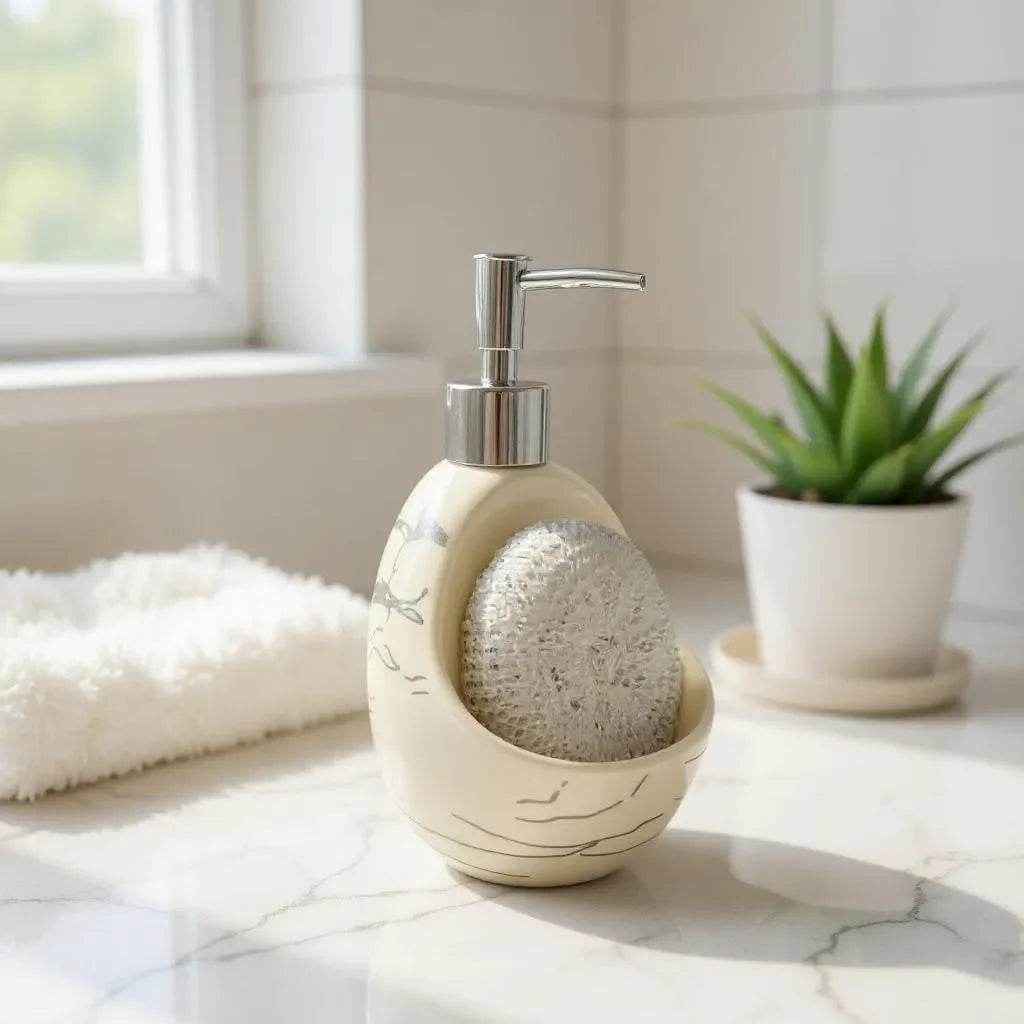 Dispenser de Sabonete em Cerâmica Elegante Alidolado - Alidolado