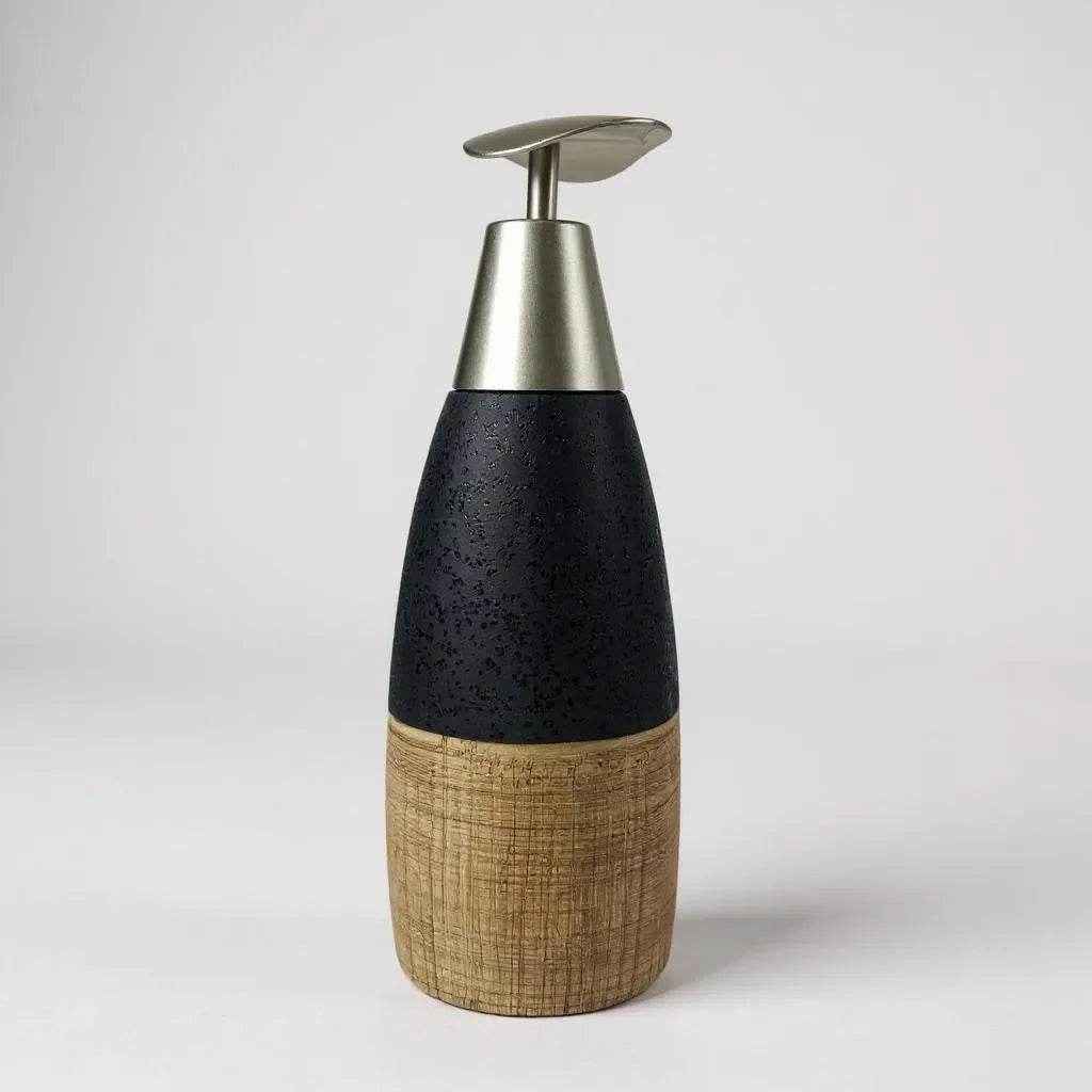 Dispenser de Cerâmica Cinza com Marrom Alidolado - Alidolado