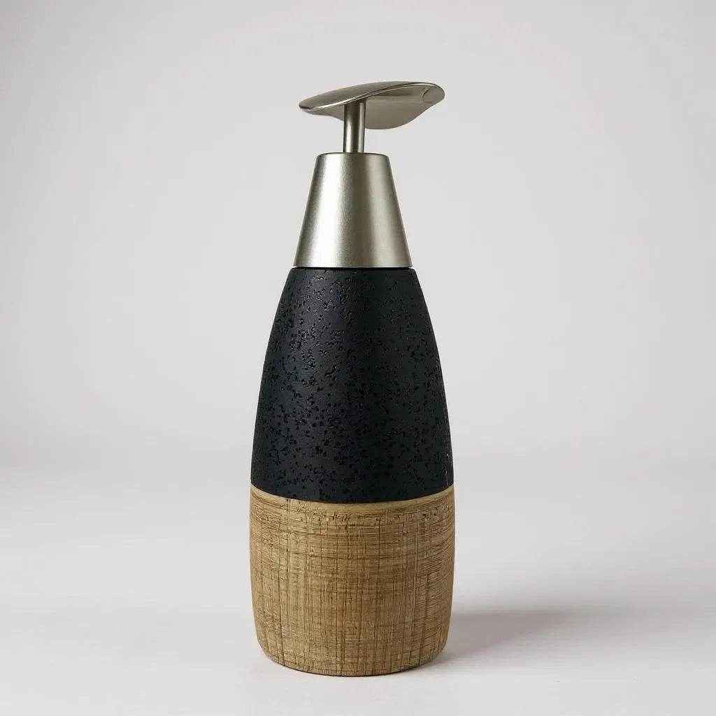 Dispenser de Cerâmica Cinza com Marrom Alidolado - Alidolado