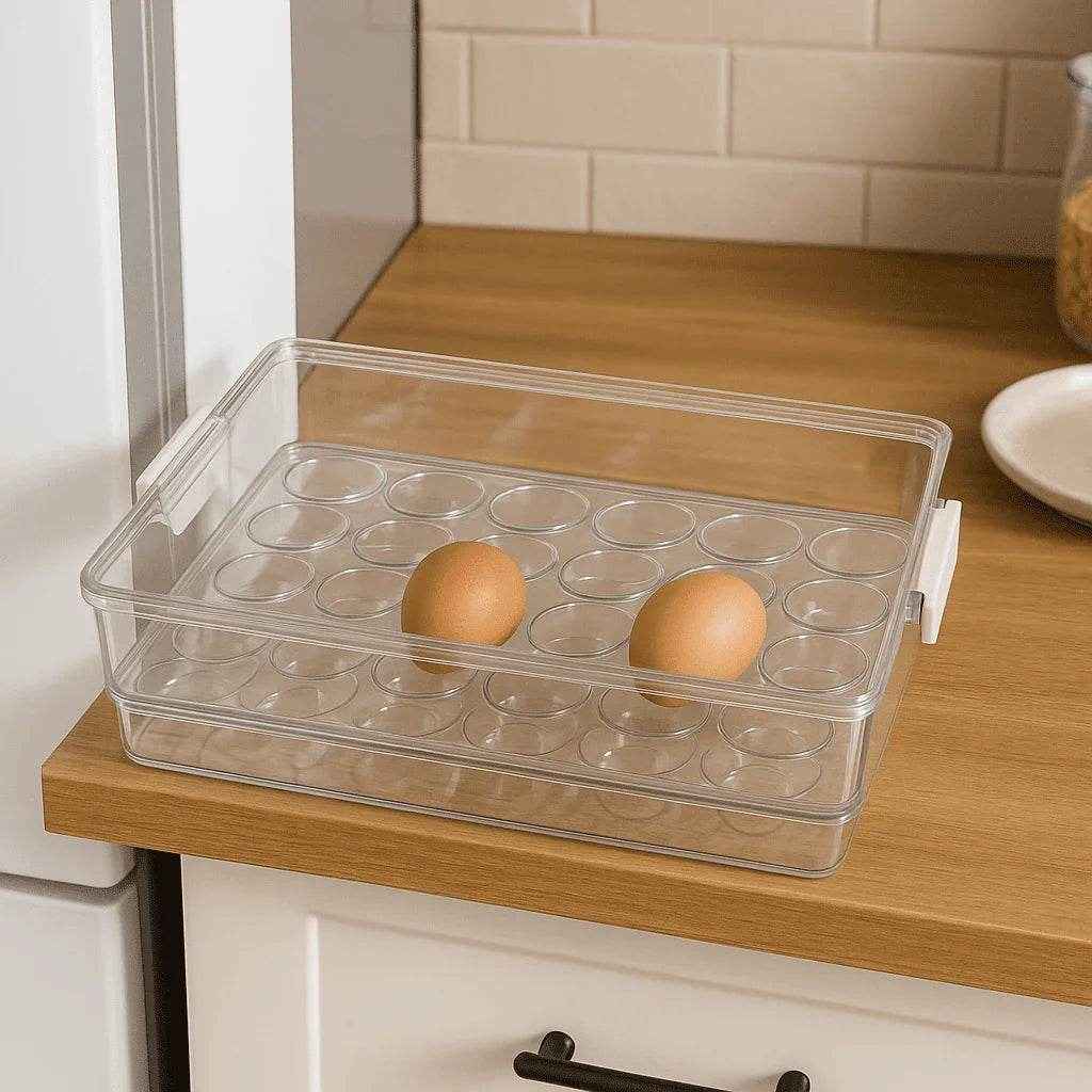Organizador de Ovos para Geladeira com Tampa Alidolado