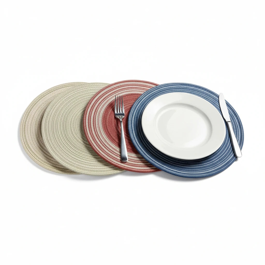 Kit 6 Jogos Americanos Sousplat Degradê Fio de Algodão