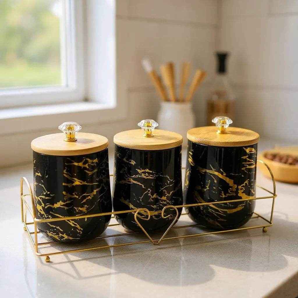 Conjunto de Cerâmica Branco com Detalhes em Madeira Alidolado - Alidolado