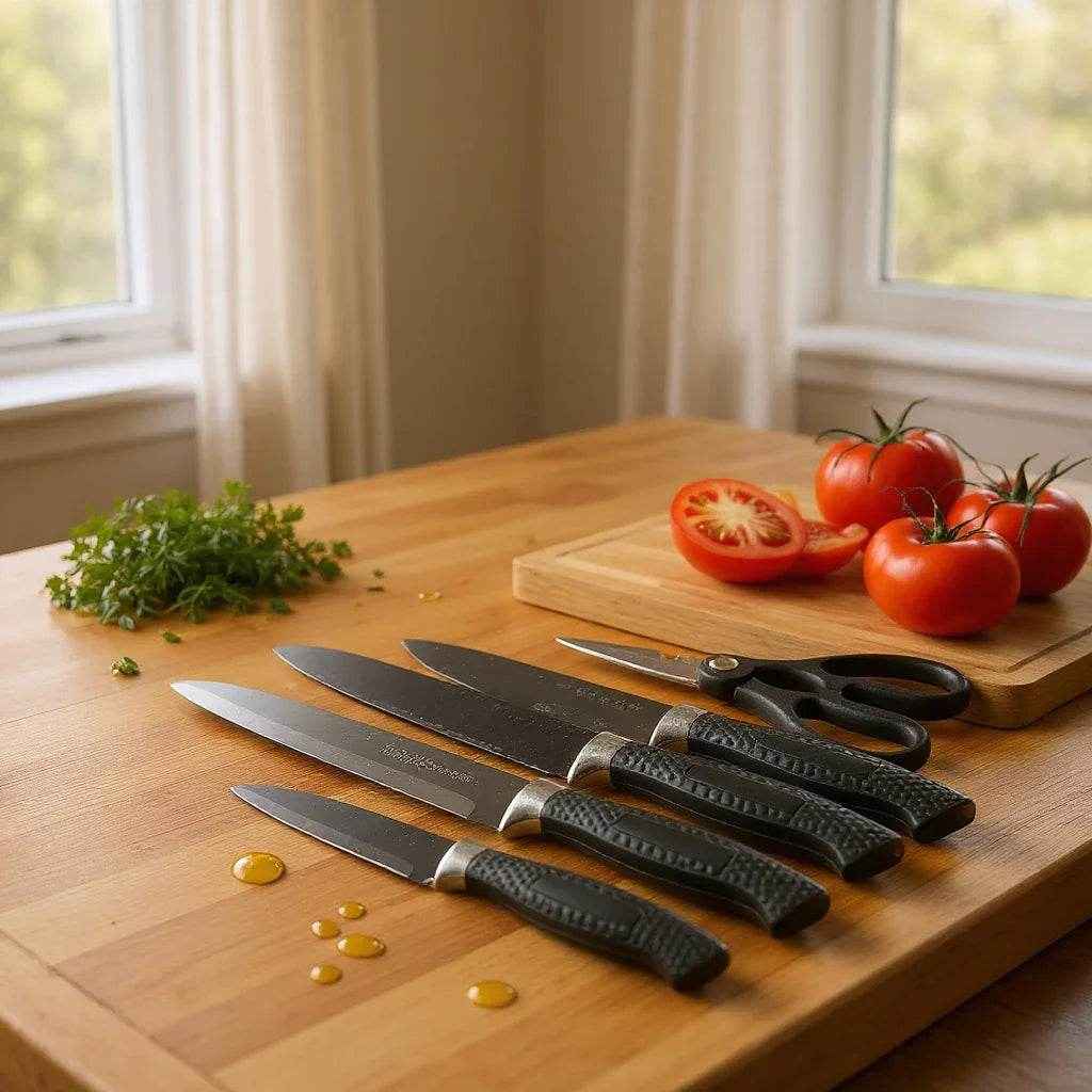 Kit de Facas com Tesoura 6 Peças - Alidolado