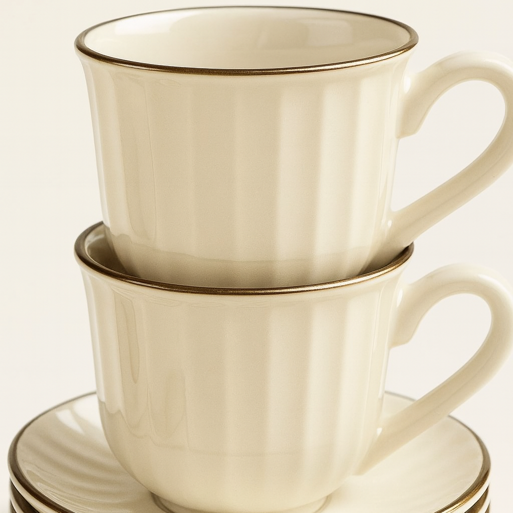 Jogo Xicara De Cafe Com Pires 90ml Kit 12 Peças