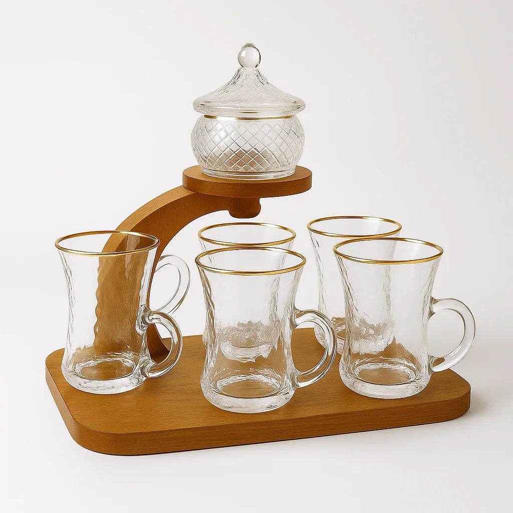 Jogo de Xícaras Turcas com Açucareiro - 6 Peças Alidolado - Alidolado