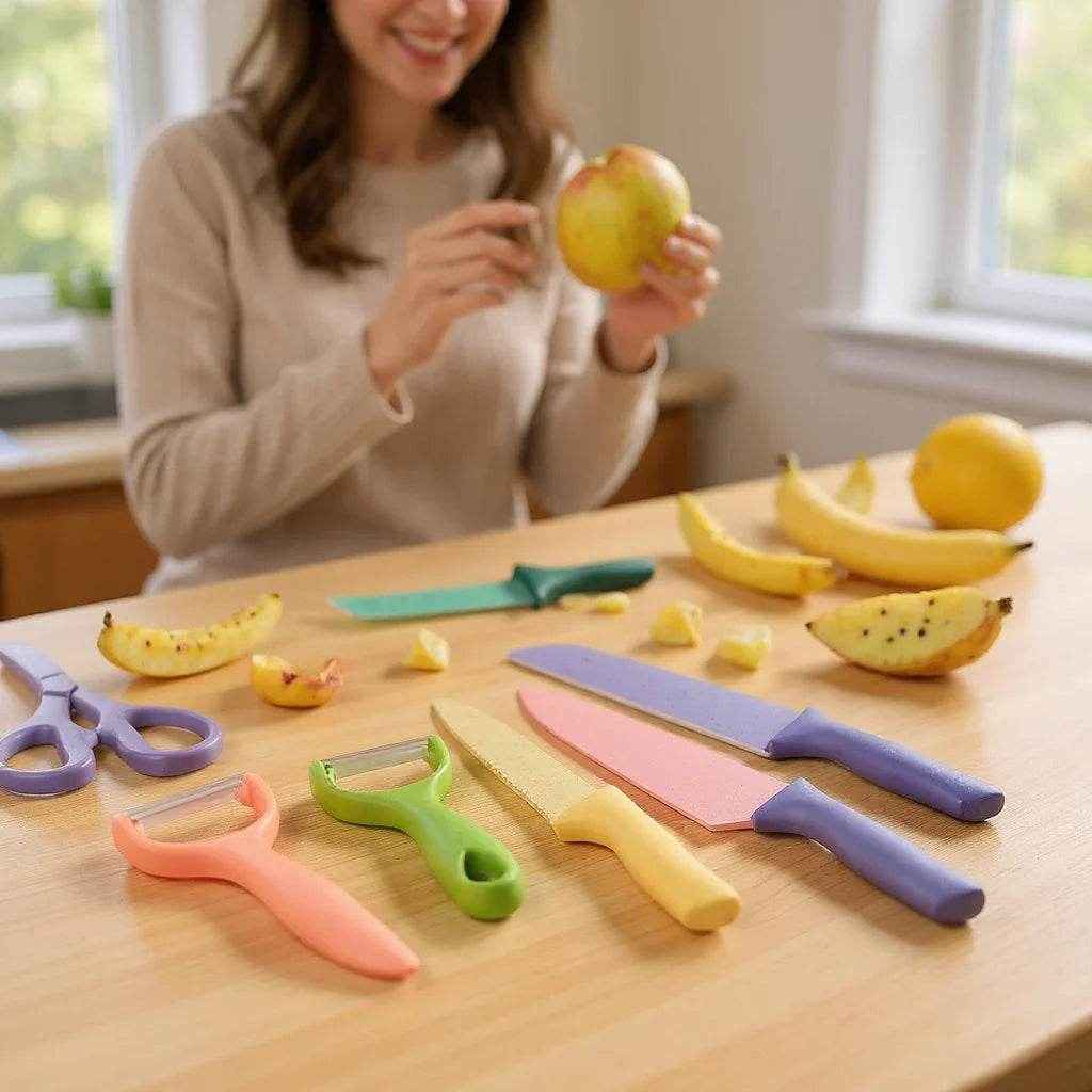 Conjunto com 6 Facas Coloridas - Alidolado