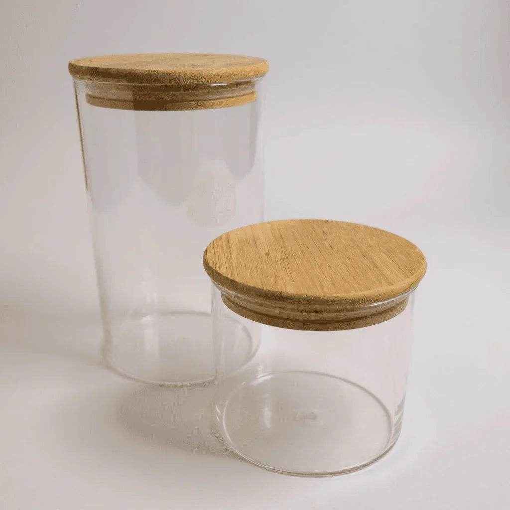 Kit de Potes Herméticos Tampa de Bambu 2 Peças Alidolado - Alidolado