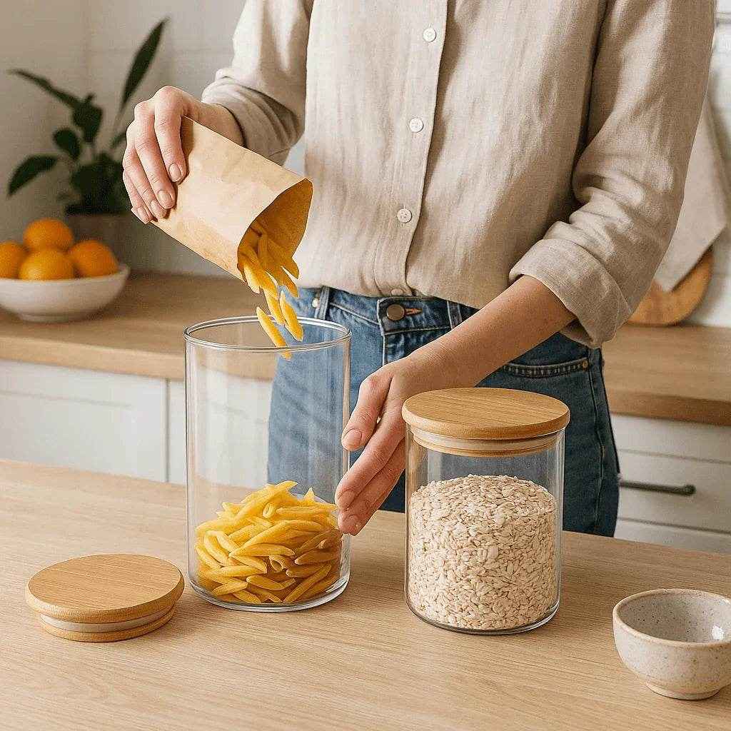 Kit de Potes Herméticos Tampa de Bambu 2 Peças Alidolado - Alidolado