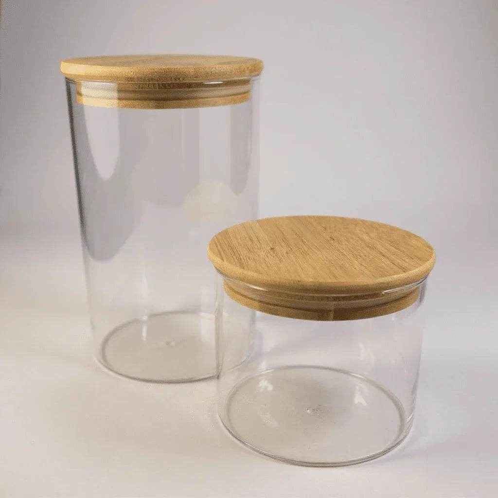 Kit de Potes Herméticos Tampa de Bambu 2 Peças Alidolado - Alidolado